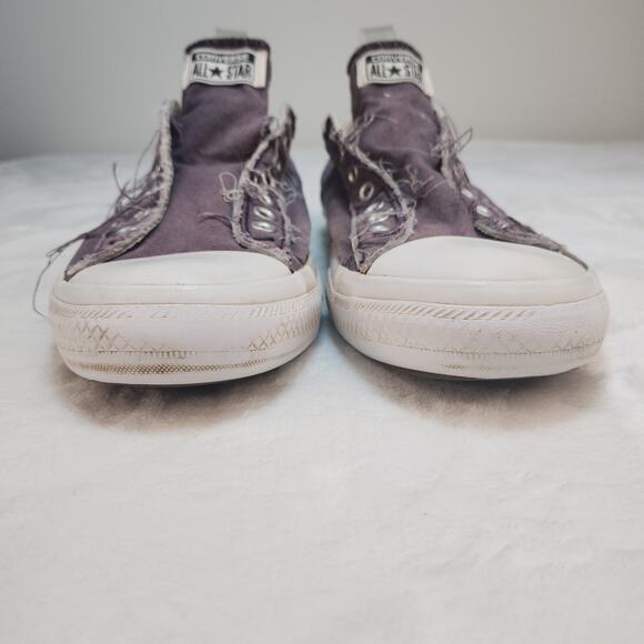 Converse Shoes Mens 13 Purple Laceless Faded Grunge Punk Destroyed Slip Ons Worn - Picture 7 of 15